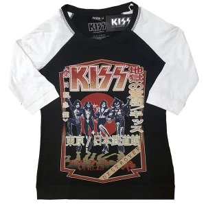Image of KISS - Destroyer Tour '78 Ladies Large T-Shirt - Black,White
