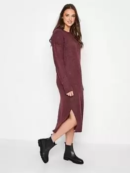 Image of Long Tall Sally Turtle Neck Knitted Dress - Berry, Red, Size 10-12, Women