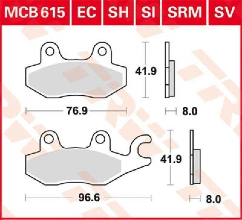 Image of TRW Organic Allround MCB615 Brake pad set Brake Pad Set, disc brake (402)