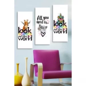 Image of MDF0079 Multicolor Decorative MDF Painting (3 Pieces)