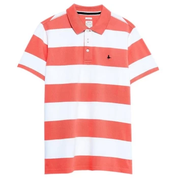 image of Jack Wills Melcombe Rugby Stripe Polo - Coral