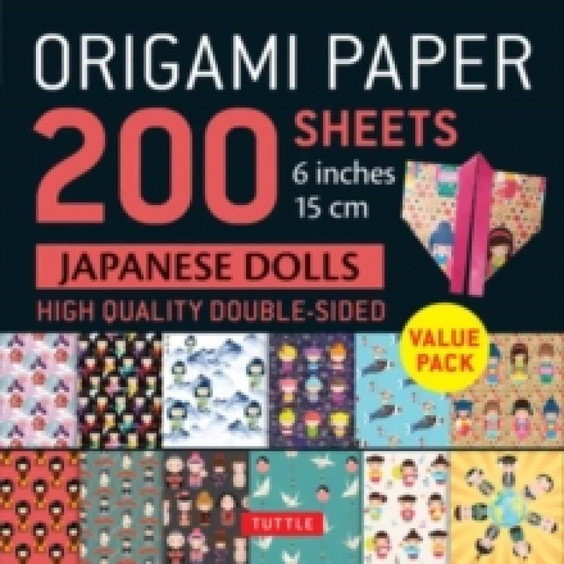 Image of Origami Paper 200 sheets Japanese Dolls 6 (15 cm). Notebook / blank book. By Tuttle Studio" Books