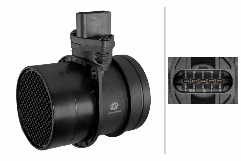 Image of HELLA Mass air flow sensor HELLA 8ET 358 166-991