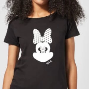 Image of Disney Mickey Mouse Minnie Mouse Mirror Ilusion Womens T-Shirt - Black