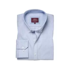 image of Brook Taverner Mens Lawrence Oxford Formal Shirt (34) (Sky Blue Stripe)