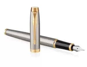 Image of Parker IM fountain pen Brushed steel Cartridge filling system
