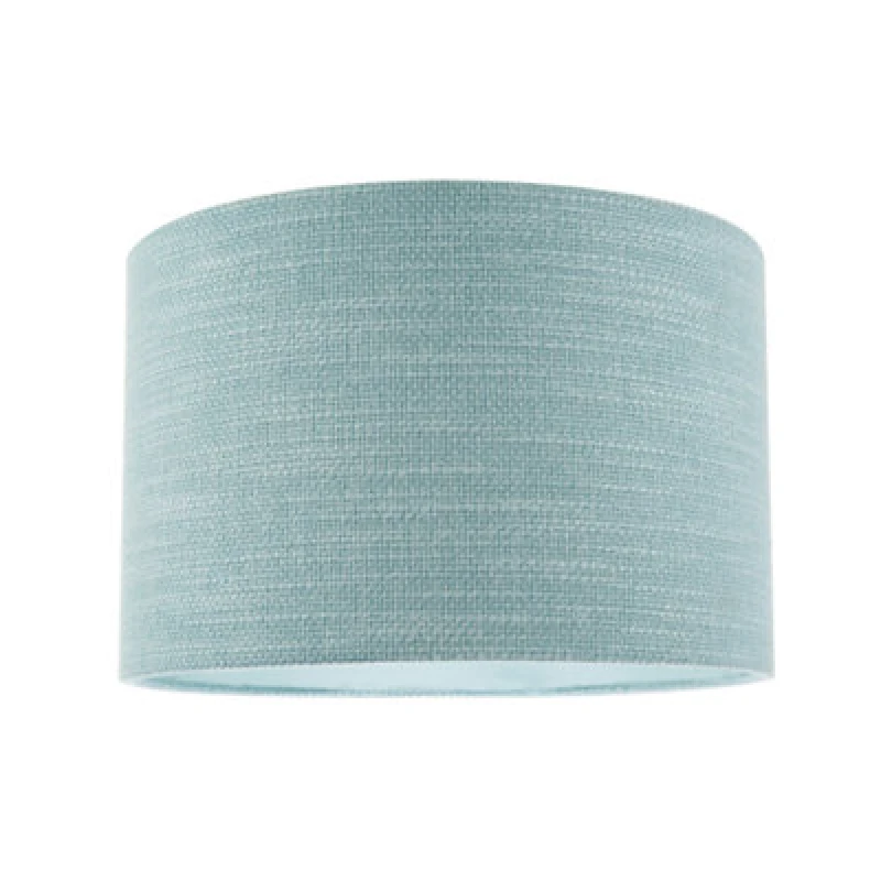 Image of Happy Homewares Designer Bobbled And Textured Linen Lamp Shade In Light Duck Egg Blue