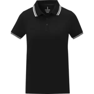 Image of Elevate Womens/Ladies Amarago Short-Sleeved Polo Shirt (L) (Solid Black)