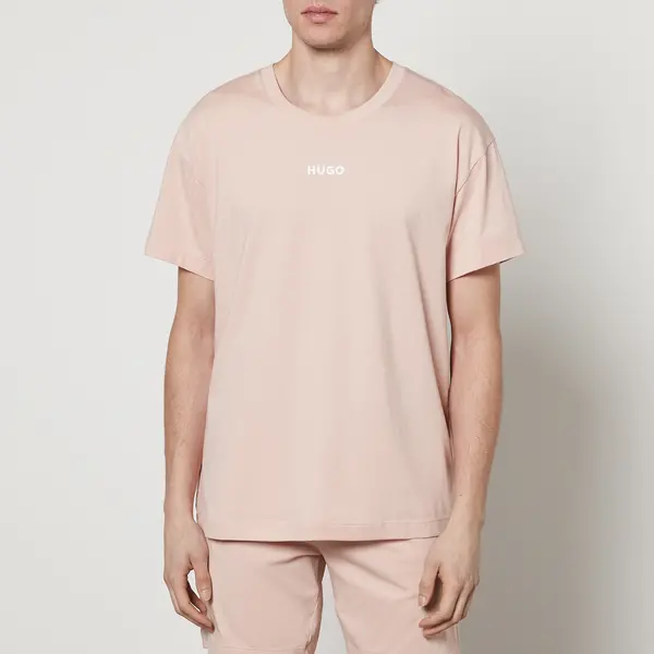 Image of HUGO Bodywear Linked Stretch Cotton-Jersey T-Shirt - XL Pink Tops male 50518646-681 XL