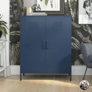 Image of Queer Eye Bradford 2 Door Metal Storage Cabinet Navy