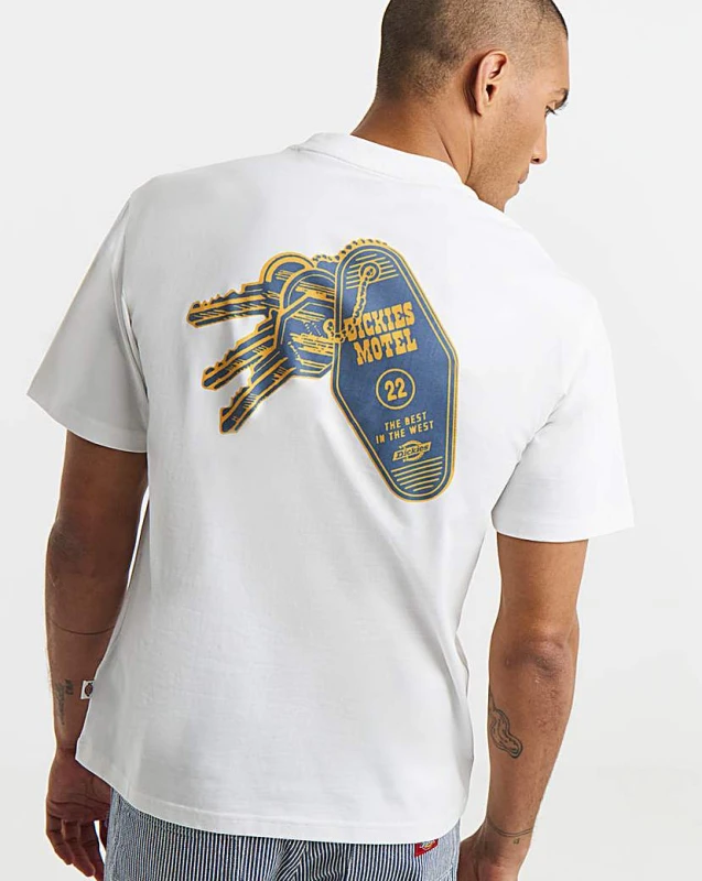 Image of Dickies Dickies Plain City Back Graphic T-Shirt White - Dickies - Size: S White Male S DI76903