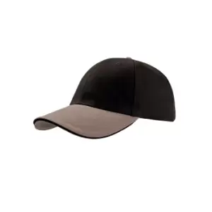Image of Atlantis Liberty Sandwich Heavy Brush Cotton 6 Panel Cap (Pack Of 2) (One Size) (Black/Grey)