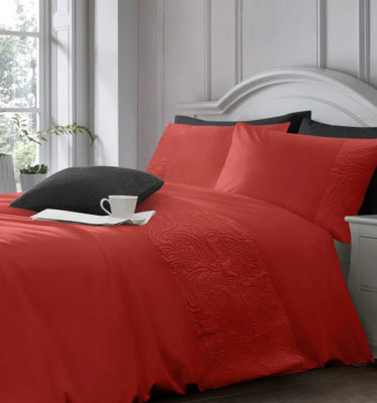 Image of Intimates Red Alexis Duvet Cover And Pillowcase Set Single