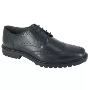 image of Roamers Boys Leather Gibson Shoes (6 UK) (Black)