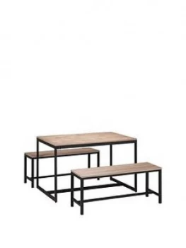 Julian Bowen Tribeca 120 Cm Dining Table + 2 Benches