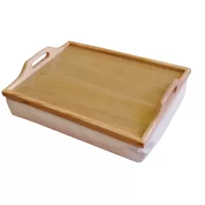 image of Aidapt Wooden Lap Tray with Cushion - 8x40x30.2cm