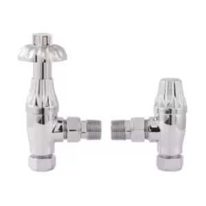 image of Towelrads Westminster Angled TRV and Lockshield Valves Chrome 1/2" - 345273