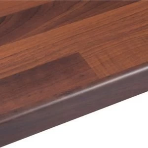 image of 38mm Butchers block Walnut effect Round edge Laminate Breakfast bar L2m D900mm