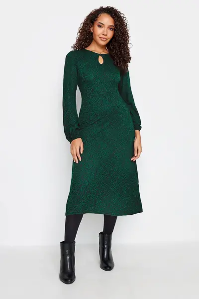 M&Co Petite Midi Dress Green