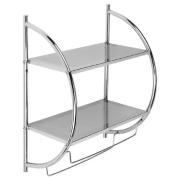 Croydex Wall Mounted Bathroom Towel Rack - Chrome Chrome