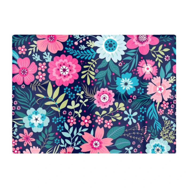 Image of Warren Reed Designer Cute Colourful Flower Pattern Glass Chopping Board