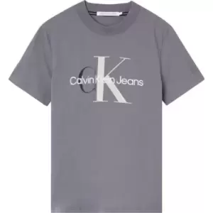 image of Calvin Klein Jeans Large Mono Logo T Shirt - Grey