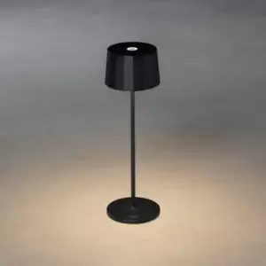 image of Positano Outdoor Effect Table Lamp USB 2700K, 3000K Dimmable Round Black, IP54