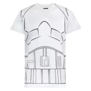 Image of Star Wars Mens Storm Trooper Costume T-Shirt (L) (White)
