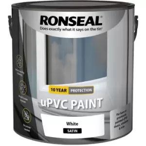 image of Ronseal UPVC Window and Door Paint - White - Satin - 2.5L - White