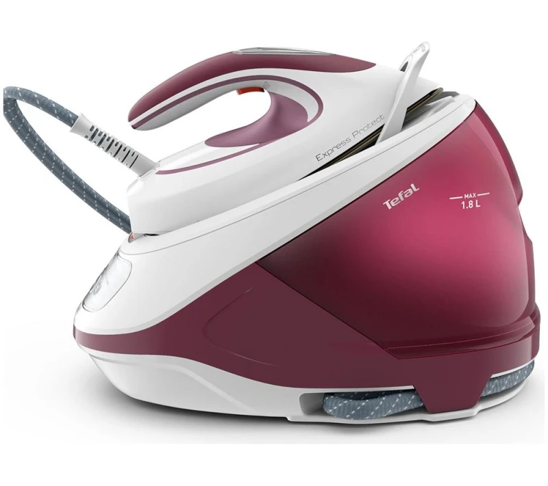 Image of TEFAL Express Protect SV9201 Steam Generator Iron - White & Burgundy 3121040080566
