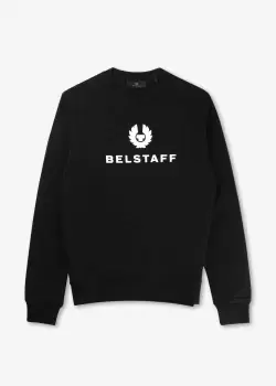 image of Belstaff Mens Signature Crewneck Sweatshirt In Black Off White