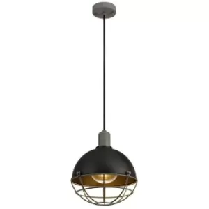 image of Ceiling Pendant, 1 Light E27, IP65, Matt Black, Grey - Luminosa Lighting