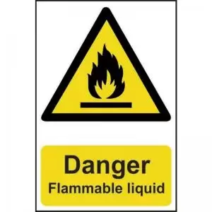 Image of ‘Danger Flammable Liquid’ Sign; Self-Adhesive