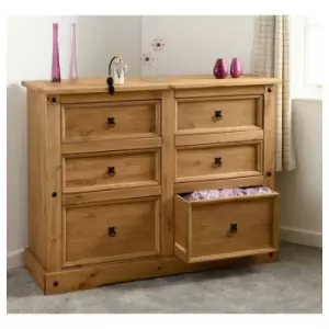 Image of Corona 6 Drawer Chest in Distressed Waxed Pine