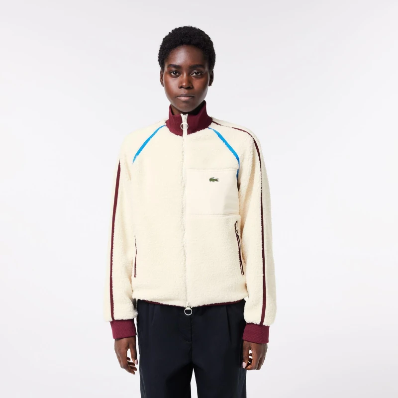 Image of Lacoste Womens Sherpa Zip Collar Long Sleeve Rain Anorak Lapland/Zin female 6 (34)