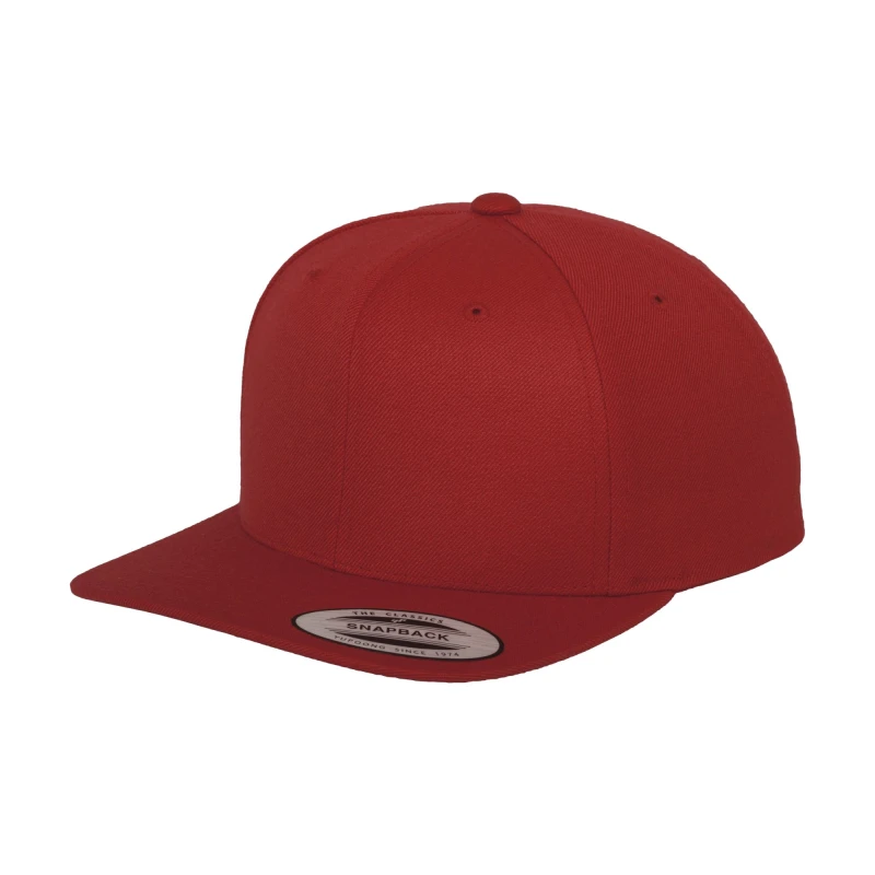 Image of Yupoong Mens The Classic Premium Snapback Cap in Red Red Male One Size