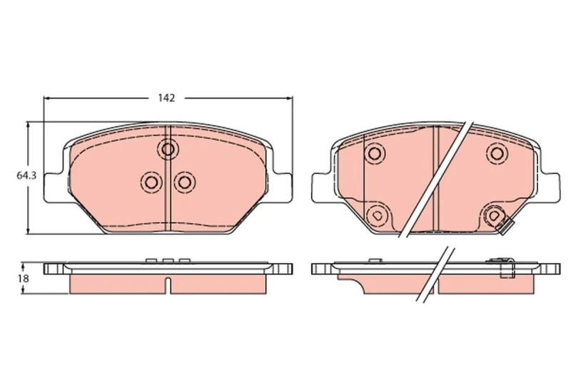 Image of Brake pad set TRW GDB2185