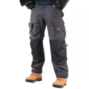 Image of Snickers Rip-stop Floorlayer Trousers (Steel Grey/Black 30'' L W - Black/Grey