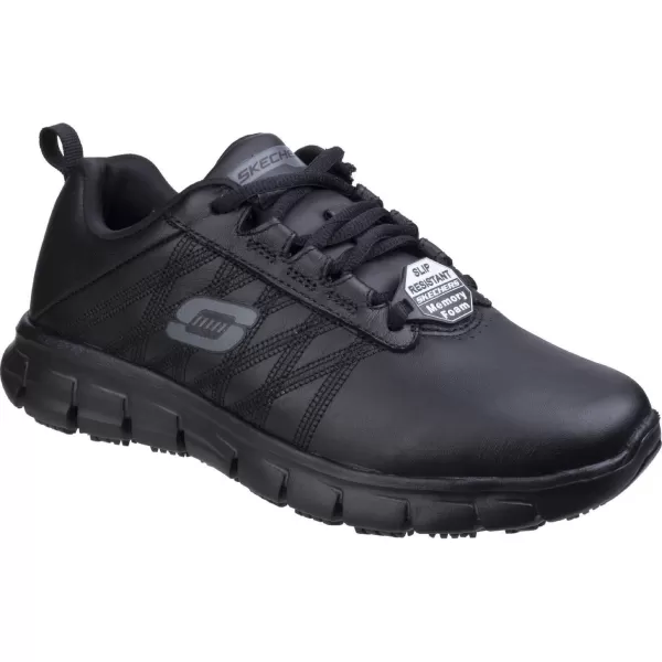 Image of Skechers Sure Track Erath Womens Lace Up Work Shoes Black Size 6