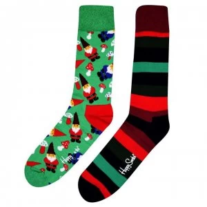 image of Happy Socks 2 Pack Socks Cracker Gift Mens - Green