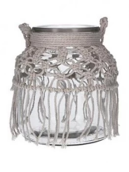 image of Gisela Graham Glass Vase With Macrame