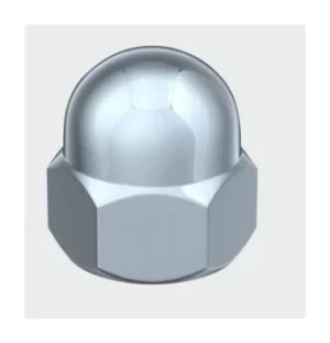 Image of TIMco ND6Z Hex Dome Nut DIN 1587 BZP M6 Box of 200