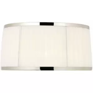 Image of 13' Luxury Round Tapered Lamp Shade White Pleated Organza Fabric & Antique Brass