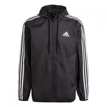Image of adidas Primegreen Essentials 3-Stripes Windbreaker Mens - Black
