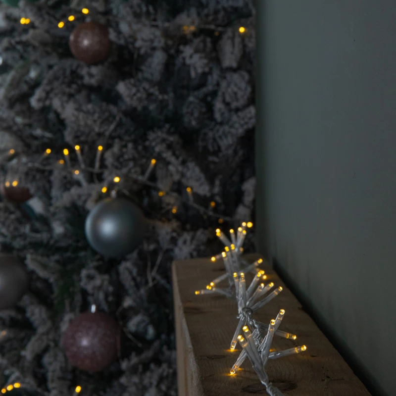 Image of 18.7m 750 LED TreeBrights Christmas String Lights with Timer in Warm White on Clear Cable
