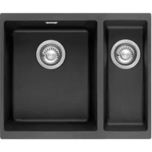 Image of Franke SID 160 1.5 Bowl Carbon Black Tectonite Undermount Kitchen Sink And Waste