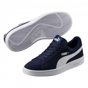 image of Puma Smash Suede Junior Boys Trainers - Navy