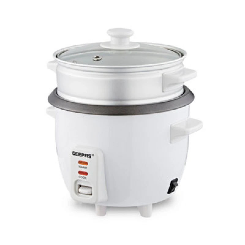 Image of Geepas 350W 0.6L Automatic Rice Cooker & Steamer With Keep Warm Function Non-Stick Inner Pot