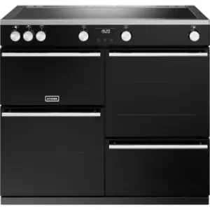 image of Stoves Precision Deluxe ST DX PREC D1000Ei ZLS BK 100cm Electric Range Cooker with Induction Hob - Black - A Rated