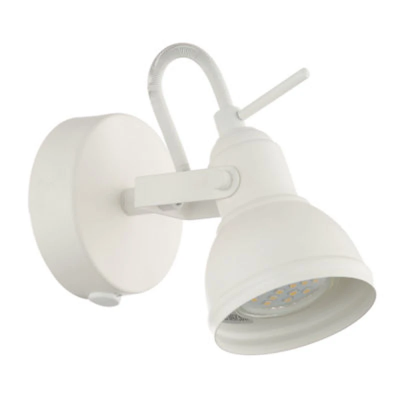 Image of Happy Homewares Unique Industrial Designed Matt White Switched Wall Spot Light